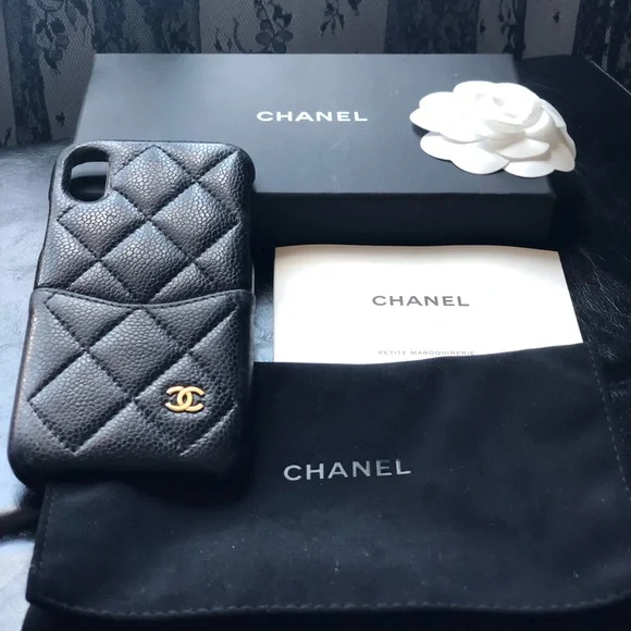 CHANEL | Accessories | Iphone X Case Chanel Pebbled Leather | Poshmark